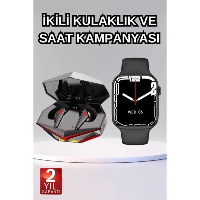 İkili Set Dev Kampanya Ucuz Kulaklık Ucuz Akıllı Saat Gürültü Önleyici Uzun Pil Ömrü -