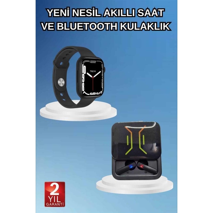 Bluetooth Bağlantılı Kablosuz Kulaklık ve Yeni Nesil Akıllı Saat 5.0 Bluetooth -