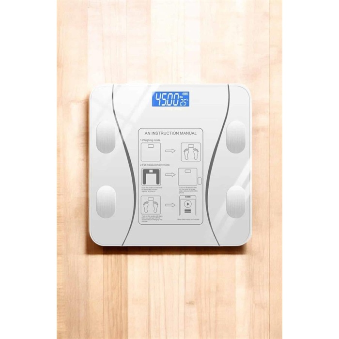 Akıllı Tartı Dijital Baskül Yağ Su Kas Vücut Kitle Kilo Ölçer Tartı -