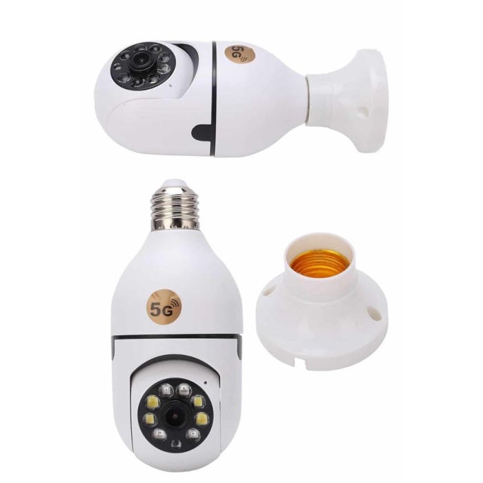 Gece Görüşlü Akıllı Dönebilen Ev Kamerası Ampül Kamera -