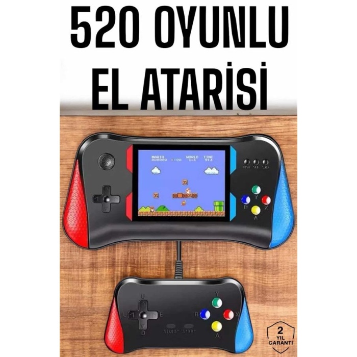 Gamepad Joystick 500 Oyunlu Retro Oyun Konsolu Tv Bağlantı Özellikli 2 Kişilik Destekli -