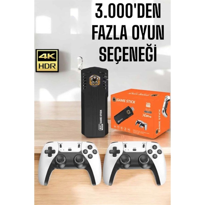 Game Stick Retro 8K ULTRA HD Video Oyun Konsolu Android Tv Özelliği -