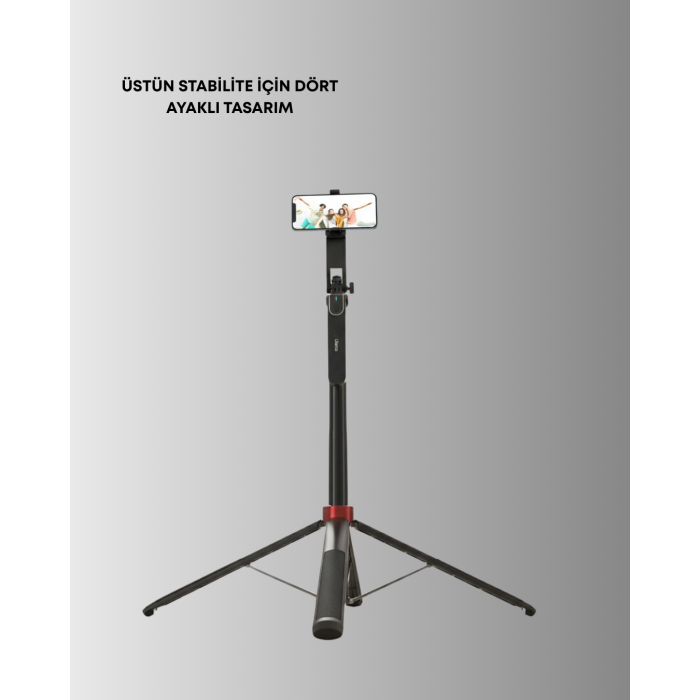 Dikey ve Yatay Çekim Destekli Selfie Stick Tripod -