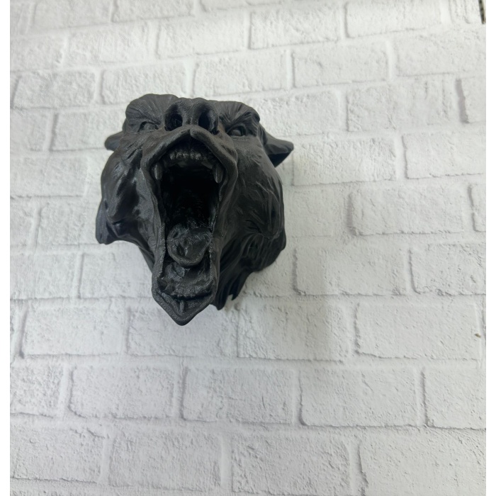 Dekoratif Siyah Ayı Duvar Heykeli Asılabilir Hediyelik 25x19 cm -