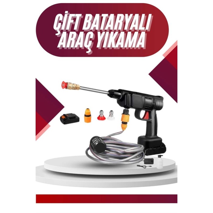 Oto Araba Yıkama Şarjlı Ve Yüksek Basınçlı Oto Yıkama Ve Sulama Tabancası -