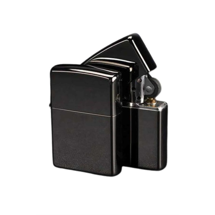 Siyah Kutulu Metal Çakmak Benzinli Hediyelik Eşya -