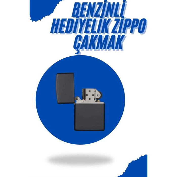 Siyah Kutulu Metal Çakmak Benzinli Hediyelik Eşya -