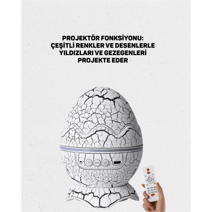 Dinozor Yumurtası Tasarımlı Projektörlü Gece Lambası -