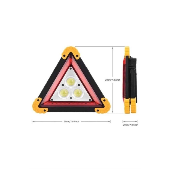 Reflektör Işıklı Ikaz Lambası Şarjlı Çok Fonksiyonlu Işıklı Üçgen Reflektör -