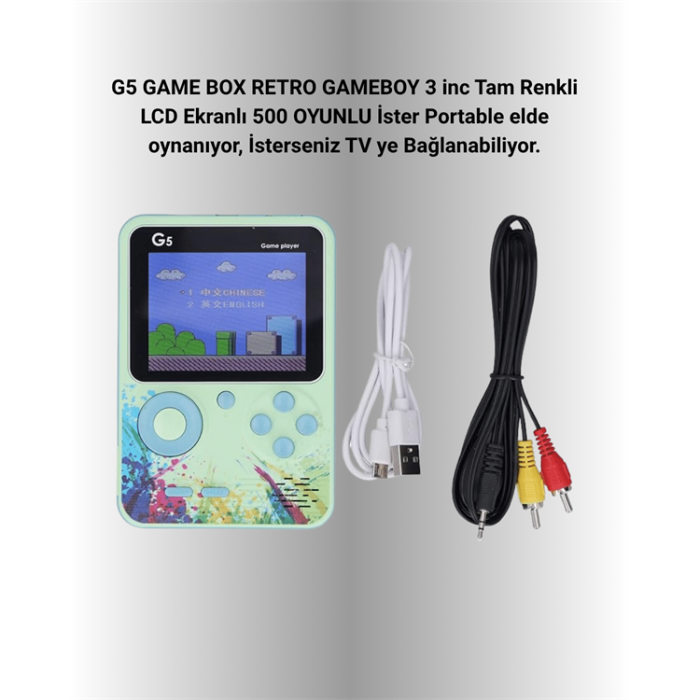 TV Bağlantılı 500 Oyunlu Mini Gameboy Konsol -