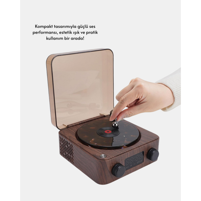 3-ü-1 Arada Bluetooth Hoparlör – Işıklı Saat ve Gece Lambası -