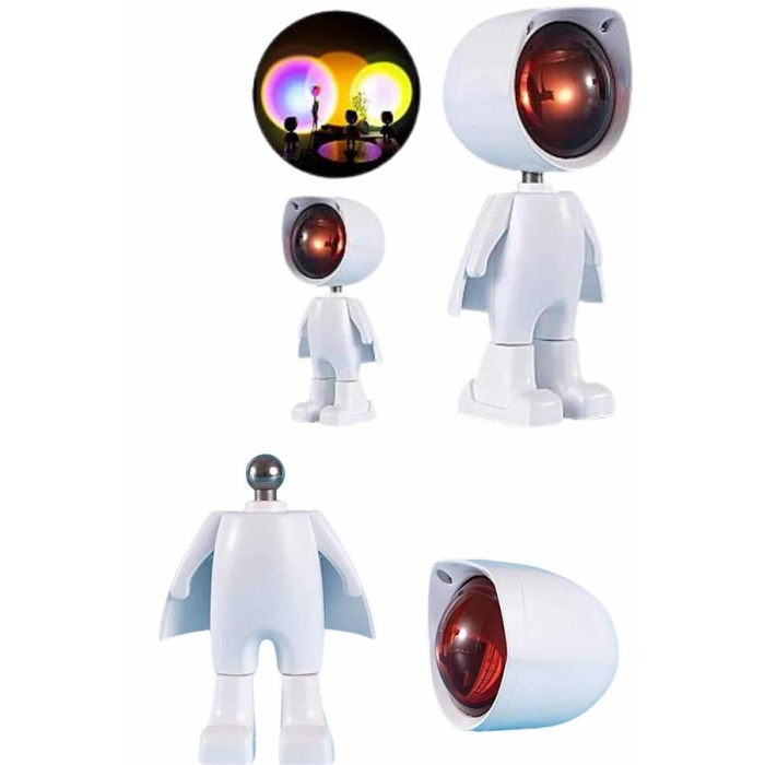 Projeksiyon Güneş Lambası Astronot Gün Batımı Projektör LED Işıklı -