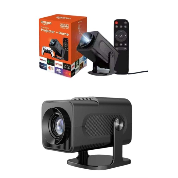 4K Android Smart Wi-fi Çift Kollu Projeksiyon Game Box Kumandalı Taşınabilir -