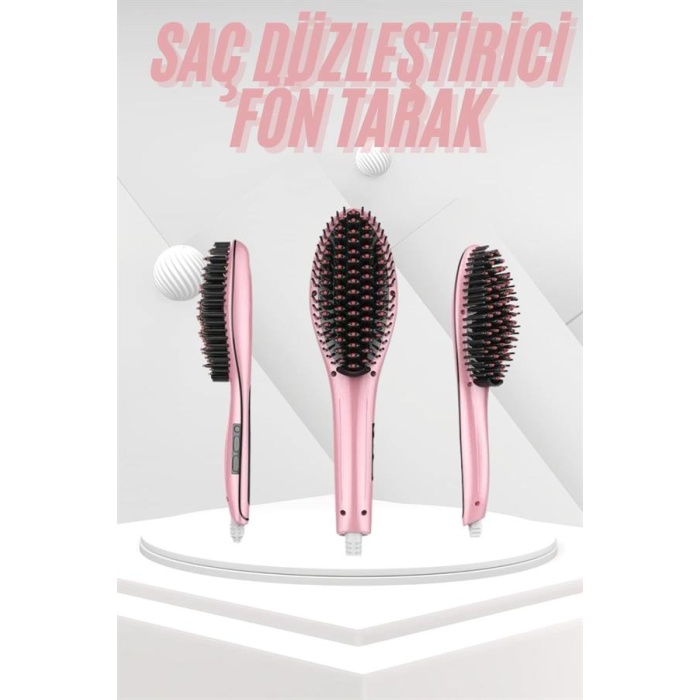 Saç Fırça Akıllı LCD Ekran Pratik Saç Düzleştirici Tarak Pratik Taşınabilir -
