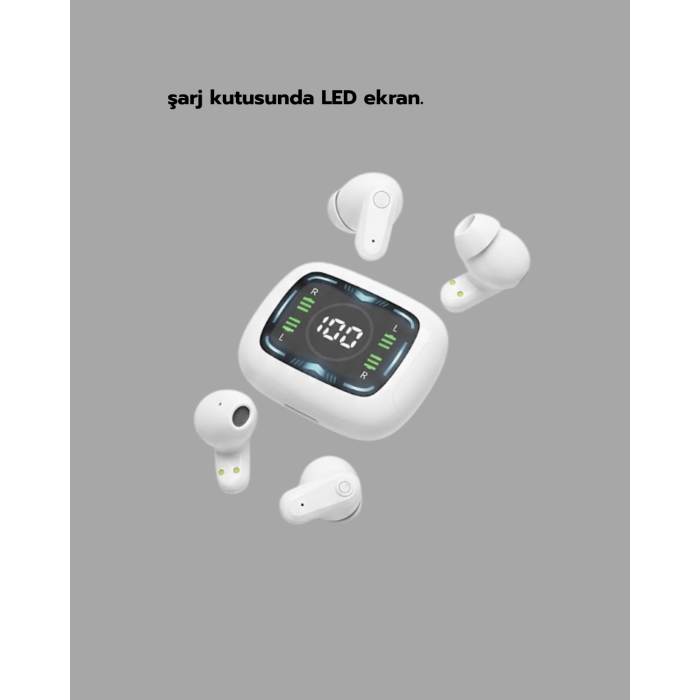 Bluetooth 5.4 Teknolojili Kablosuz Kulaklık LED Göstergeli -