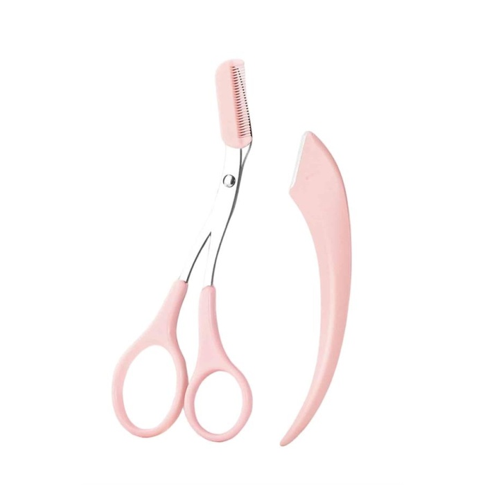 2li Kaş Bakım Seti Taraklı Kaş Makası Ve Kaş Usturası Kaş Şekillendirici -