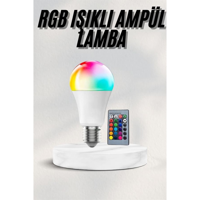 Akıllı RGB Led Ampul Led Uzaktan Kumandalı Renk Değiştiren Ampul -