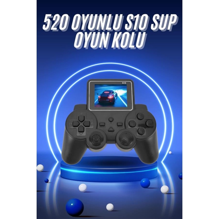 2.4 İnç Ekran 520 Oyunlu Retro Temalı Kablosuz Oyun Kolu El Atarisi -