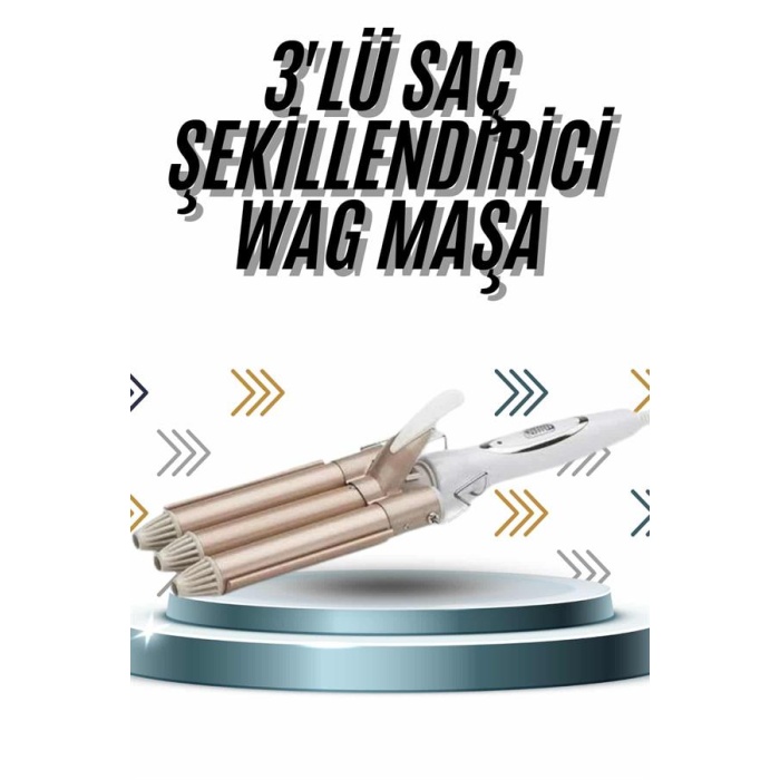 Wag Maşa Profesyonel Saç Şekillendirici İyon Özellikli Isı Kademeli -