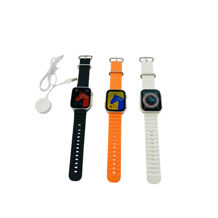 Yeni Model Akıllı Saat Ultra Smart Watch Gümüş Kasa 45mm Titreşim -