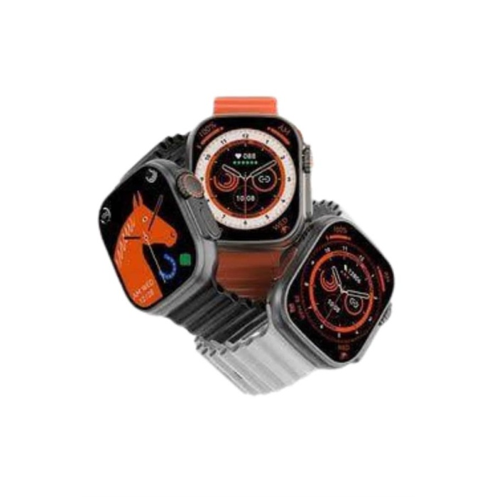 Yeni Model Akıllı Saat Ultra Smart Watch Gümüş Kasa 45mm Titreşim -