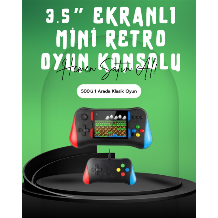 Çocukluğunuzun Oyunları Tek Cihazda – 500 Oyunlu El Konsolu -