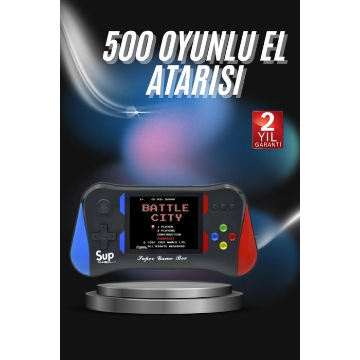 3.5 İnç 500ü 1 Arada Klasik Oyun Konsolu Nostalji Oyunlu Atari -