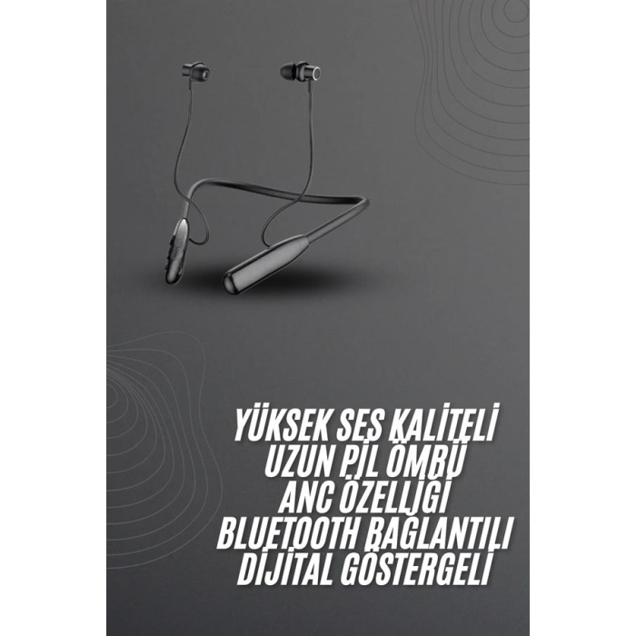 100 Saat Bluetooth Kulaklık Dijital Göstergeli ANC Özelliği Kablolu -