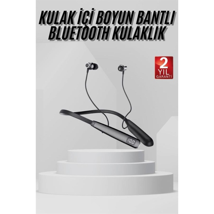 Boyun Askılı 100 Saat Kablosuz Kulaklık Göstergeli Bluetooth Kulaklık -