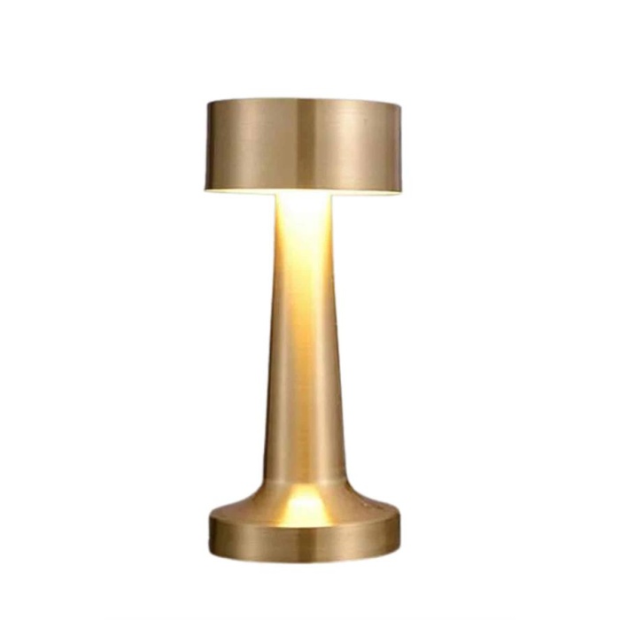 Altın Rengi Masa ve Gece Lambası Dokunmatik Şarjlı Masa Lambası -