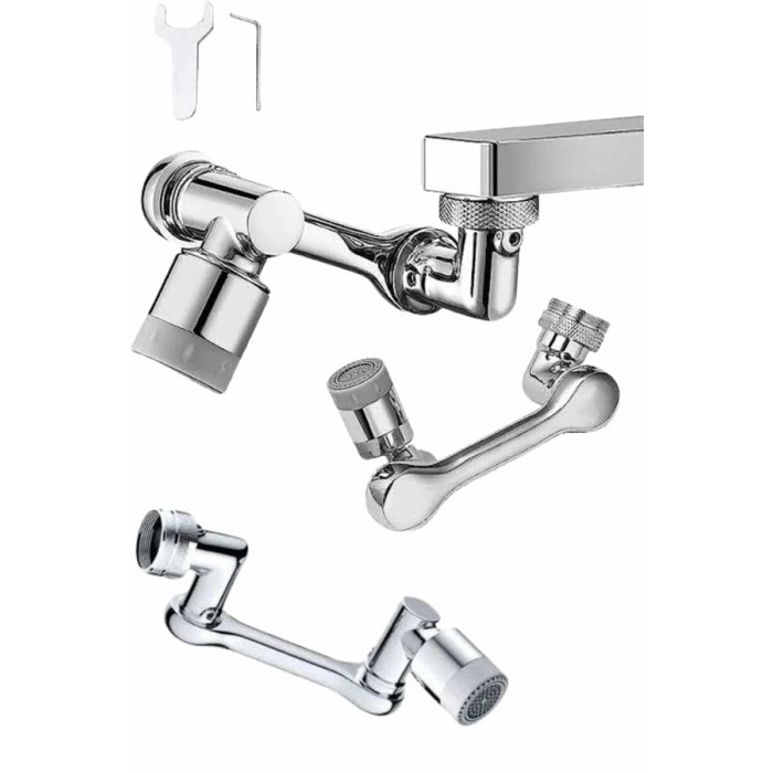 Mutfak Musluk Başlığı 1080 Derece Dönebilir Oynar Başlıklı Musluk Aparatı -