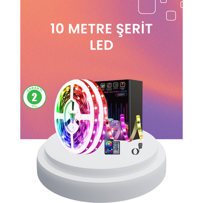 10 Metre Telefon Kontrollü Smart Şerit Led USB RGB Kumandalı -