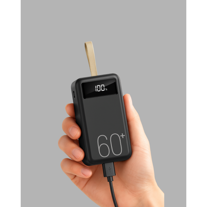 LED Ekranlı Çok Fonksiyonlu Taşınabilir Şarj Ünitesi Powerbank -