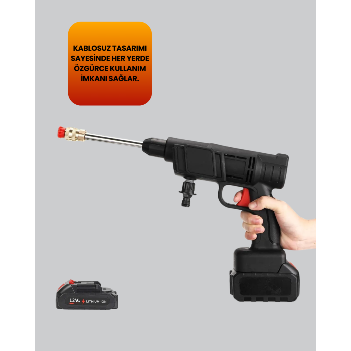 48V Şarjlı Basınçlı Yıkama Cihazı Köpük Hazneli 2025 Orijinal Model -