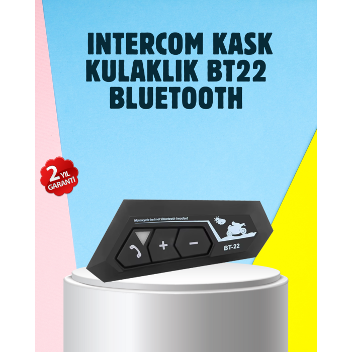 BT22 Motosiklet Kask İçi Bluetooth Kulaklık İnterkom Destekli -