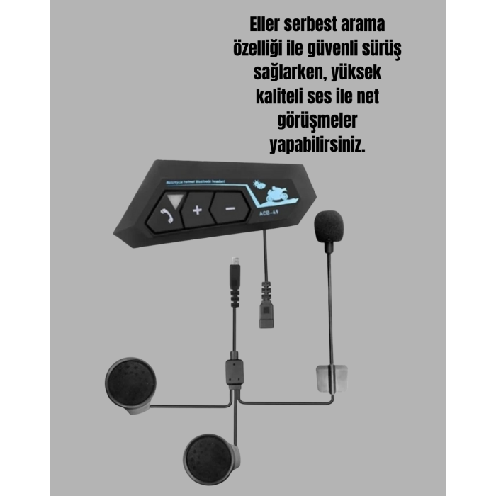 Bluetooth 5.0 EDR Kask Kulaklık Yüksek Ses Kalitesi ve Gürültü Önleme -