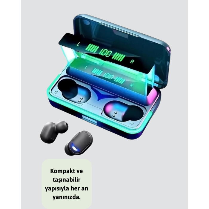 Powerbank Özellikli Bluetooth 5.1 Kulaklık Oyun ve Müzik İçin -