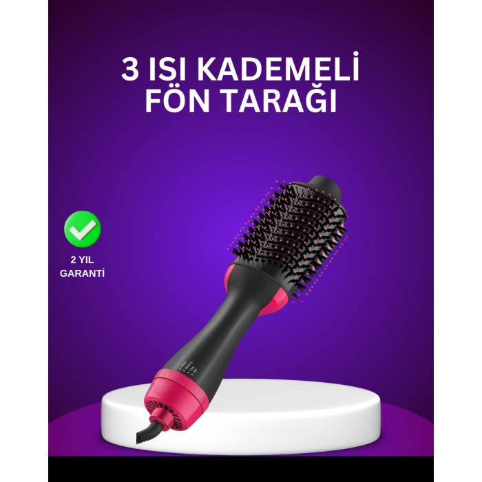 Negatif İyon Teknolojili Saç Kurutma ve Şekillendirme Fırçası -