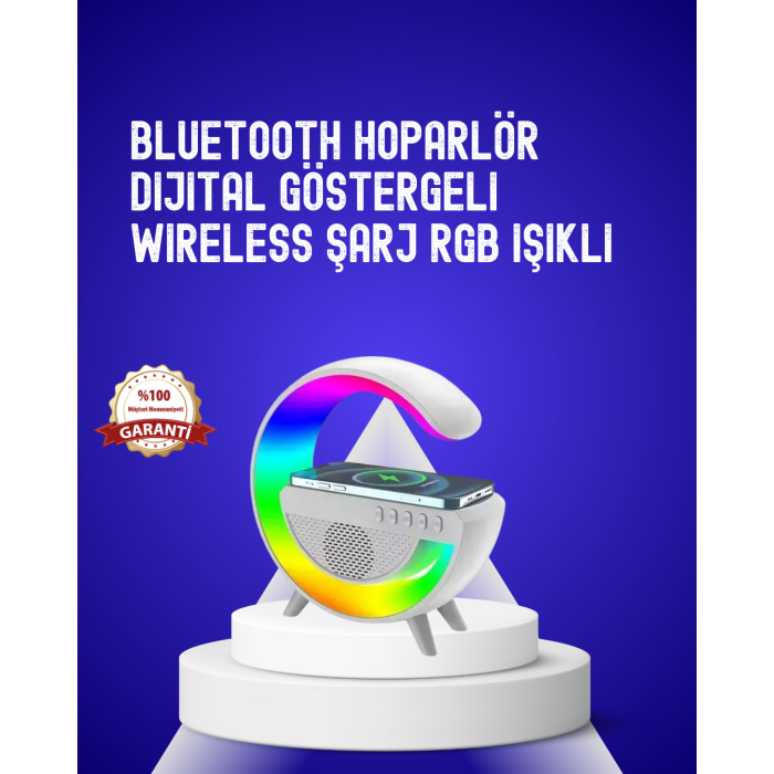 13 Renk Seçenekli Kablosuz Şarj Cihazlı LED Lamba -