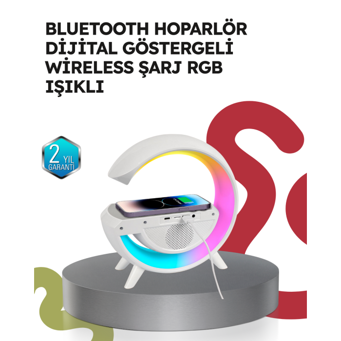 2025 Model 15W Kablosuz Şarjlı Renkli Atmosfer Lambası -