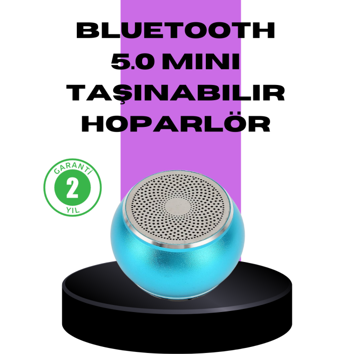 Taşınabilir Mini Bluetooth Hoparlör 9m Menzil Dahili Mikrofon -