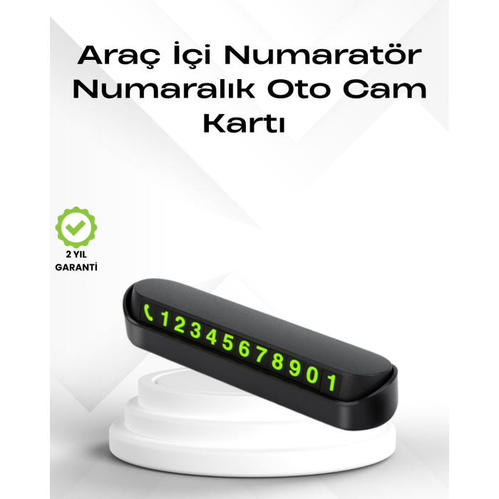 Fosforlu Işıltı ile Araç İçi Telefon Numaratörü – Güvenli Parkın Anahtarı -