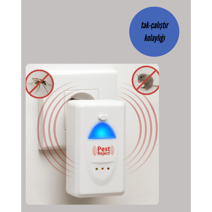 Geniş Alan Kapasiteli Sessiz Enerji Tasarruflu Haşere Kovucu -