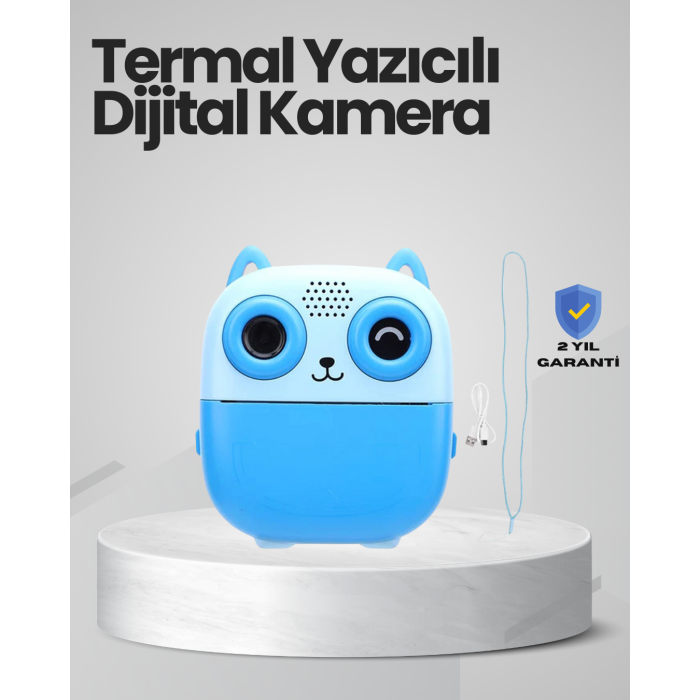 Anında Baskı Yapabilen Çocuk Fotoğraf Makinesi Hafıza Kart Destekli -