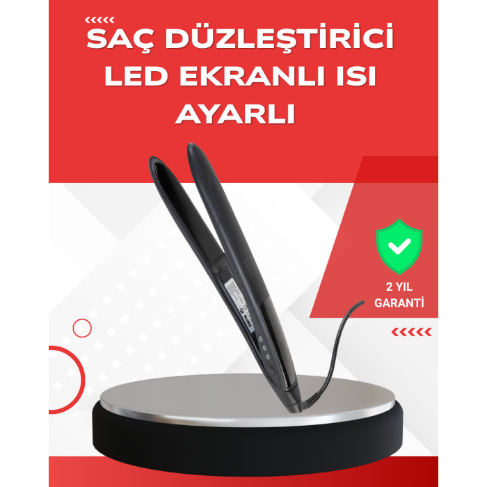 Profesyonel 2025 Saç Düzleştirici Isı Ayarlı Titanyum Seramik Plakalı A Kalite Orijinal -