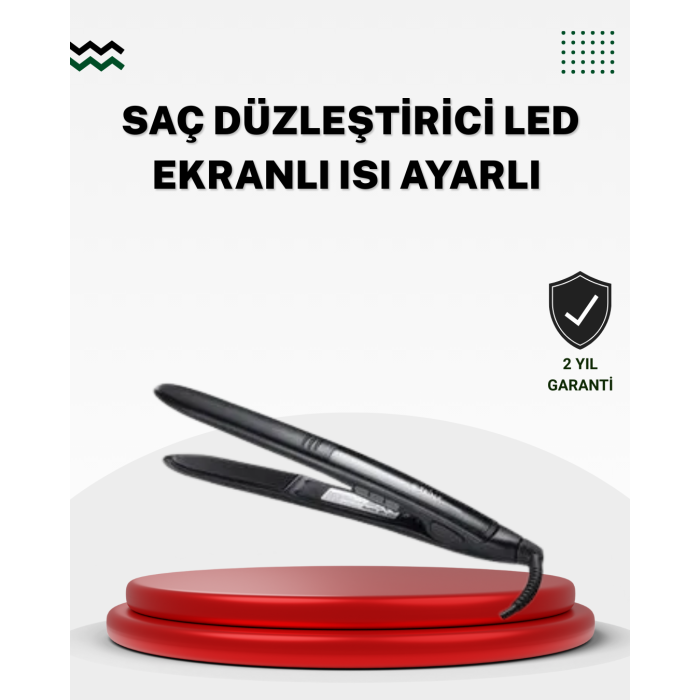 2025 Seri Profesyonel Isı Ayarlı Titanyum Kaplama Saç Düzleştirici Dijital Ekranlı -