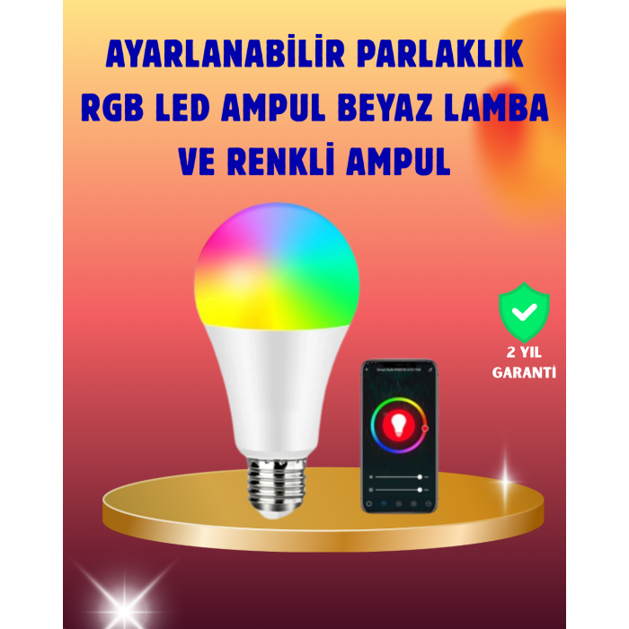 Enerji Verimli Akıllı LED Ampul, Uzaktan Kontrol Özellikli -