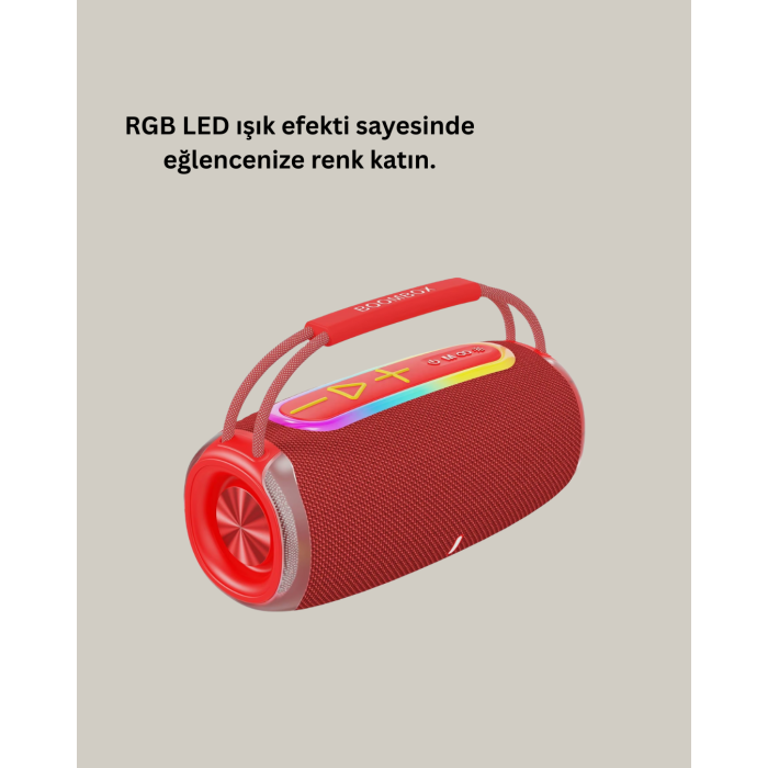 20W Kablosuz Bluetooth Hoparlör RGB Işık Efektli USB/SD/AUX Destekli -