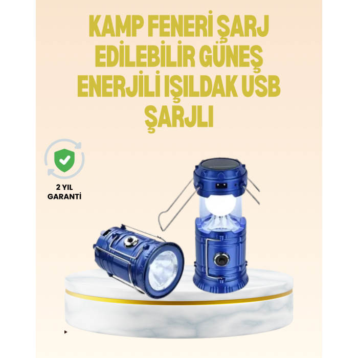 Katlanabilir USB Çıkışlı Kamp Feneri – Şarj Edilebilir, Dayanıklı ve Çok Fonksiyonlu -