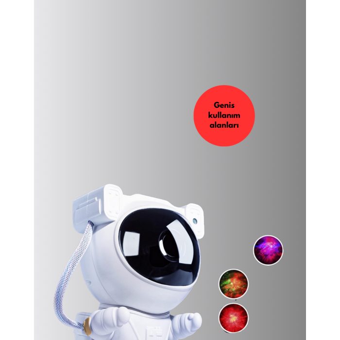 Astronot Yıldız Projeksiyon Lambası 8 Efektli Uzaktan Kumandalı Gece Işığı -